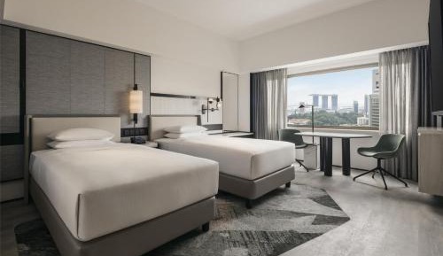 Deluxe Twin Room with High Floor and City View